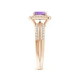 thumbnail image 3 of ANGARA Natural 0.8 Ct. Amethyst with Diamond Halo Ring in 14K Rose Gold for Women (Ring Size: 12), 3 of 9