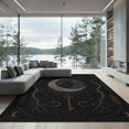 thumbnail image 2 of ODIKA 6'x9' Washable Area Rug Non-Slip, Easy Care, Dark Gothic Raven and Moon Design Mystical Nature with Vintage Key for Family Room, Living Room, Master Bedroom, 2 of 7