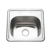 Houzer Hospitality 15 in Stainless Steel Topmount Single Bowl Bar Sink - 1515-6BS-1
