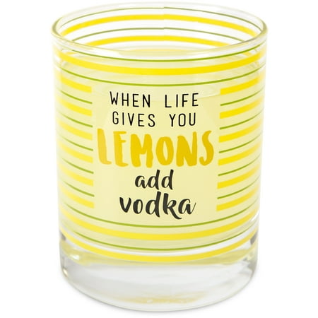 Pavilion - Limes or Lemons - When Life Gives You Lemons Add Vodka Yellow Striped Whiskey Glass 10
