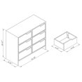 thumbnail image 3 of Baxton Studio Eben Blanc et Chêne Brun Fini Bois Armoire de Rangement à 6 Tiroirs, 3 of 10