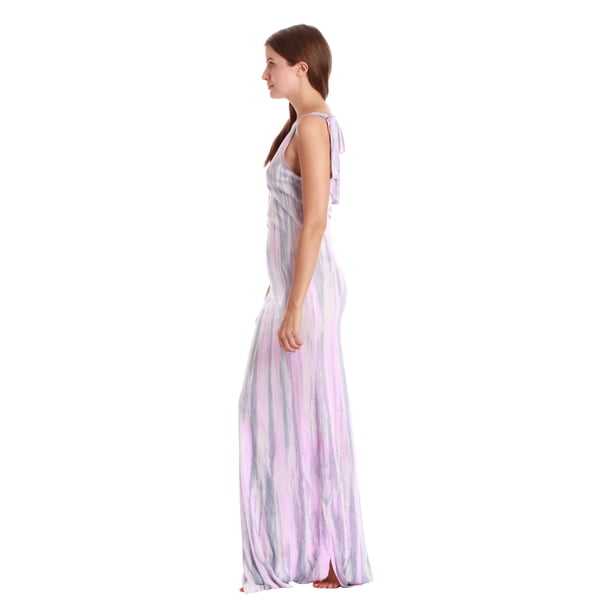 pink and white tie dye maxi dress Riviera Sun Tie Dye Spaghetti Strap Maxi Dress (Grey Pink White Tie Dye, 3X)