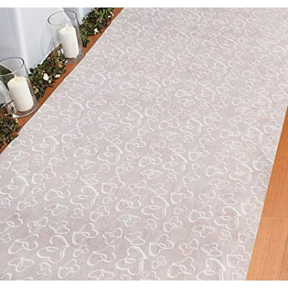 Wedding Aisle Runner, Two Hearts Design, Ceremony Supplies, 100 ft x 3 ft.