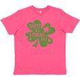 thumbnail image 3 of Inktastic Happy St. Patrick's Day Shamrock in Green Youth T-Shirt, 3 of 5