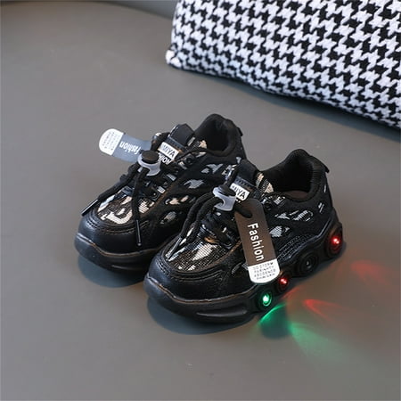 

YOHOME Summer Gift！Kids Led Flashing Shoes Black 22