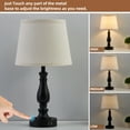 thumbnail image 3 of NATYSWAN Table Lamps Set of 2, Lamps for Bedroom with USB Charging Ports, 3 Way Dimmable Touch with Linen Fabric Lampshade, Modern Small Lamp for Nightstand, Living Room (Bulbs Included), 3 of 8