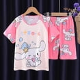 thumbnail image 2 of Anime Sanrio Cinnamoroll Kuromi Hello Kitty conjunto de ropa de verano para niños ropa de casa informal de dibujos animados para niños ropa holgada y cómoda, 2 of 5
