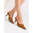 thumbnail image 4 of On feet& in love Women's Pointed Toe Suede Mule Heels - Slip-On Stilettos for Office & Party - Size 5.5, 4 of 8