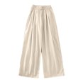 thumbnail image 6 of Lenpel Girls' Wide Leg Pants Loose Elastic High Waisted Pleated Pull on Casual Trousers Lightweight Summer Pants 4-14 Y, 6 of 6