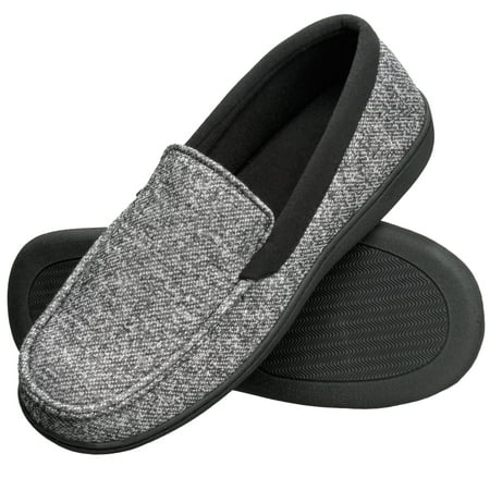 Hanes Men's Slippers House Shoes Moccasin Comfort Memory Foam Indoor Outdoor Fresh (Best Indoor Winter Slippers)