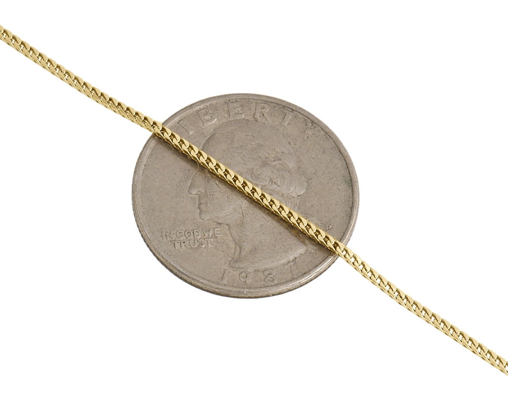 10K Yellow Gold Solid Franco Box Chain Closed Link 1.25mm Necklace 22 Inch