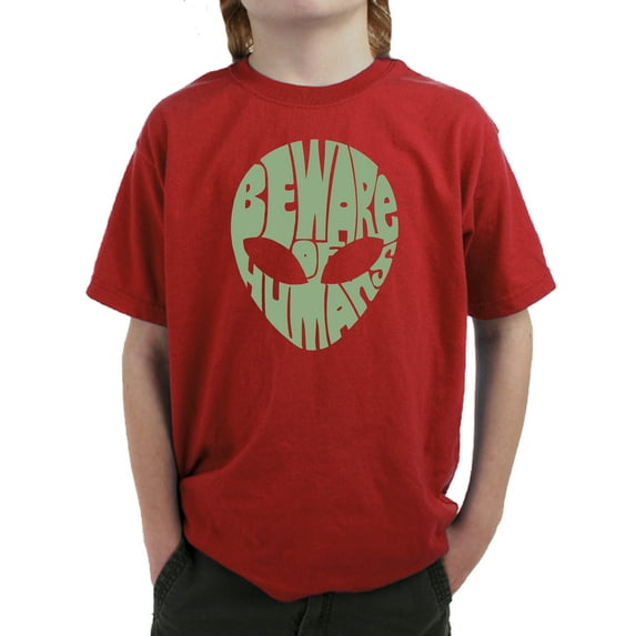 Boy's Word Art T-shirt - Beware of Humans