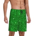 thumbnail image 2 of Wukai Green Glitter Men’s Short Pajama Pants With Pockets Soft Sleep Pj Shorts for Men-4X-Large, 2 of 6
