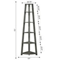 thumbnail image 2 of Convenience Concepts Newport 6 Tier Corner Bookshelf, Weathered Gray, 2 of 5