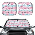 thumbnail image 2 of Fotbe Pink Striped Flamingo 2-Piece Car Windshield Sun Shade | Sun Blocker for Car Windshield | Foldable Automotive Interior Accessories for Sun Protection-Medium, 2 of 7