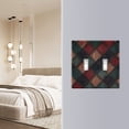 thumbnail image 4 of Yayeee Toggle Light Switch Wall Plate 3-Gang 6.37"x4.48" Decorative Outlet Cover, Red Tartan Pattern, 4 of 7