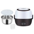 thumbnail image 2 of Mini Rice Cooker Electric Lunch Box Portable Food Warmer 1/2/3 Layers Stainless Steel Container for Home Office School New - Coffee, 2 of 2