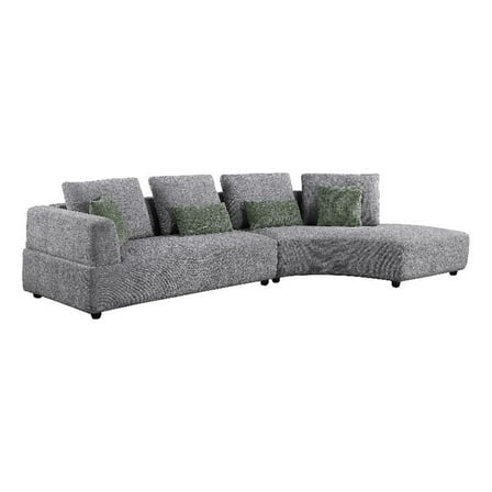 Toscano 134-inch Upholstered Sectional Sofa Grey