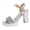 Silver, variant on Rokment Bling Sequin Platform Dressy Sandals for Women Bride Wedding Summer Casual Leather Open Toe Ankle Strap Chunky Heels Dress Pumps Shoes