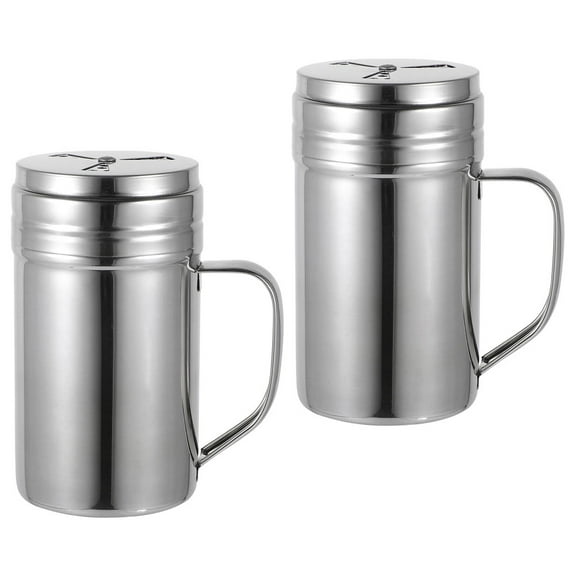 ifundom 2Pcs Silver Stainless Steel Salt and Pepper Shakers for Household Spice Storage