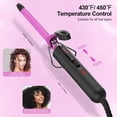 thumbnail image 3 of DAN Technology 1/2 inch Portable Small Barrel Curling Iron Wand,Dual Voltage Ceramic Barrel Curling Iron with Adjustable Temperature High Heat Tiny Curler Pink, 3 of 8