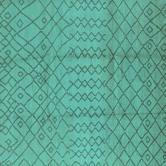 Ahgly Company Indoor Square Oriental Turquoise Blue Industrial Area Rugs, 4' Square