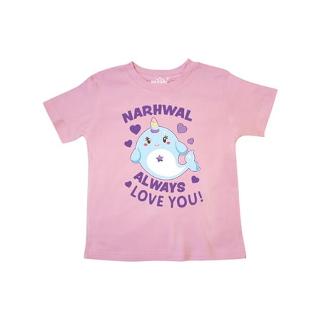 

Inktastic Narwhal Always Love You in Blue and Purple Gift Toddler Boy or Toddler Girl T-Shirt