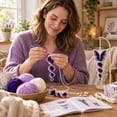 thumbnail image 4 of Butterfly Spiral Hanging Crochet Kit Full DIY Craft Supplies for Christmas Handmade Ornament Comes with Yarn Tools and Detailed Guide (Butterfly), 4 of 9