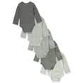 thumbnail image 2 of Hanes Baby 5-Pack L/S Bodysuits - white/charcoal, 6 - 12 months (Newborn), 2 of 3
