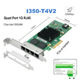 thumbnail image 3 of I350-T4V2 4 Ports Pci-E X4 Gigabit Ethernet Network Card Quad Rj45 Server Internal Nic 1000mbps for Desktop PC Computer, 3 of 5
