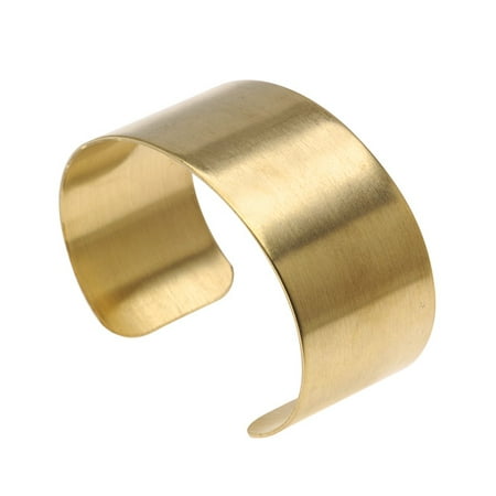 Cuff Flowers Bracelet - Solid Brass Flat Cuff Bracelet Base 28.5mm (1 Inch) Wide (1 Piece)