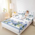 thumbnail image 3 of Manfei Cute Hydrangea Flower King Sheets, Chic Blossom Butterfly Bedding, Blue Purple Pink 4pcs(1 Flat Sheet, 1 Fitted Sheet and 2 Pillowcases), 3 of 6