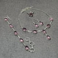 thumbnail image 2 of Pink Kunzite Gemstone Necklace Set Handmade Antique Design Pear Shape Jewelry, 2 of 3