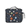 thumbnail image 3 of Football and Volleyball Navy Pattern Bento School Insulated Lunch Bag Box with Shoulder Strap and Bottle Holder, 11" X 9.5" X 3.5", 3 of 5