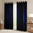 thumbnail image 2 of jejeloiu Hexagon Honeycomb Pattern Curtains Pack of 2 (42x84 Each),Minimalist Geometric Style Curtains Blackout,Neon Blue Stripes Bedroom Curtains For Adults,Luxury Bedroom Decor, 2 of 6