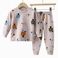 thumbnail image 4 of CAUYDY Newborn Boy Picture Outfits Baby Pajamas Fall Winter 12 18 24 Months Long Sleeve Shirt and Elastic Pants 2PCS Cute Set Toddler Sleepers for Boys Sizes 18-24 Months,Light Yellow, 4 of 4