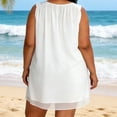 thumbnail image 7 of FRSASU Womens Plus Size Tank Tops Summer Sleeveless V Neck Casual Loose Chiffon Blouse office Work Shirts White, 7 of 7