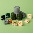 thumbnail image 4 of Bloques de construcción MOC de escena militar, accesorio de juguete, figura de soldado, alambre de púas, bolsa de arena, tienda de campaña, caja médica, cadena 30104, bloqueo de carretera K042, 4 of 8