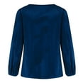 thumbnail image 6 of ZJXFGS Tops for Teachers Dressy Tops for Women Night Out Ladies' Fashionable And Casual Autumn And Winter Deep V Neck Long Sleeved T Shirt Top Velvet Tops for Women Blue S, 6 of 8