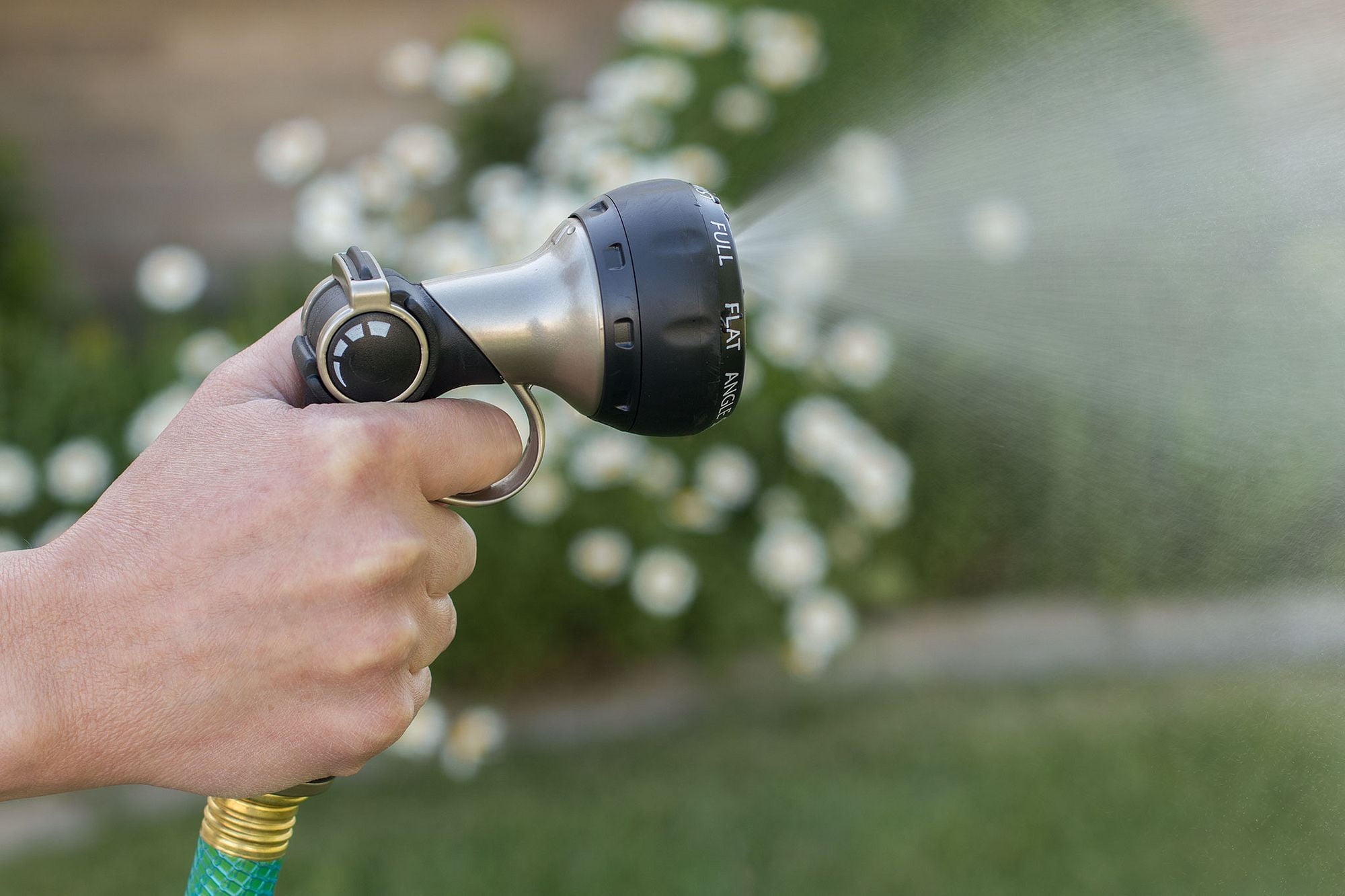 Orbit 7-Pattern Metal Thumb Control Hose Watering Nozzle with Loop Handle