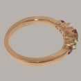 thumbnail image 4 of LBG British Made Classic Solid 9k Rose Gold Natural Ruby & Opal Womens band Ring - 33 size options - Size 5.25, 4 of 6