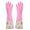 Pink, variant on RKZDSR Non-Slip Household Cleaning Gloves with Floral Design, Long Rubber Velvet Gloves for Dishwashing and Cleaning