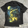 thumbnail image 3 of Frog Howling to the Moon T Shirt 90s Full Moon Animals Graphic Tee Retro Nature Lover Gift Cottagecore Forest Pond Life Frogs Shirt, 3 of 9