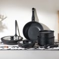 thumbnail image 2 of edx 12pcs Cookware Set, Non-Stick Pots Pans Set with Detachable Handle Multi-function for Home Kitchen, Black, 2 of 9