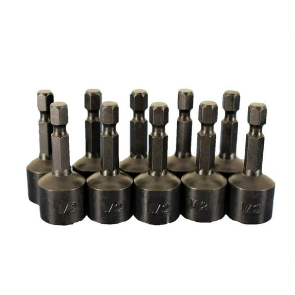 TEMO 10 pc Impact Ready 1/2 Inch (13 mm) Magnetic Nutsetter Set