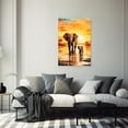 thumbnail image 3 of ZHONGYUTONG Elephant Canvas Wall Art Colorful Animal Picture Print Modern African Wildlife Painting Bathroom Decor Framed (12.00" x 18.00"), 3 of 5