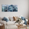 thumbnail image 3 of Abstract Wood Framed Canvas Wall Art Clearance Blue Band Surges Wall Decor Prints Pictures Posters Artwork for Home Room Decor Painting Decoration Gift 12 x 16 in x 3 Pcs, 3 of 8