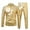 001 Gold, variant on Men's Solid Color Shiny Metallic Jacket and Pants Set Jazz Hip Hop Dance Cosplay Party Costumes