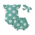 thumbnail image 4 of Yindaity Baby Girl Dress Summer Ruffle Sleeve Bowknot Floral Dresses Casual Sundress Green,0-3 Months, 4 of 7
