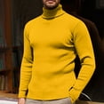 thumbnail image 6 of Miluxas Mens Knitted Turtleneck Sweater Long Sleeve Turtle Neck Ribbed Pullover Sweater thermal Casual High Neck Tops Yellow 8(L), 6 of 8